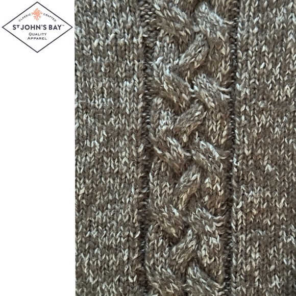 NEW - St. John’s Bay Marbled Textured Cable Crewneck Sweater Size S - Picture 3 of 5